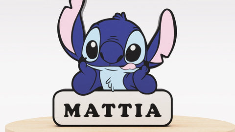 Stitch com led e nome personalizado em 3D