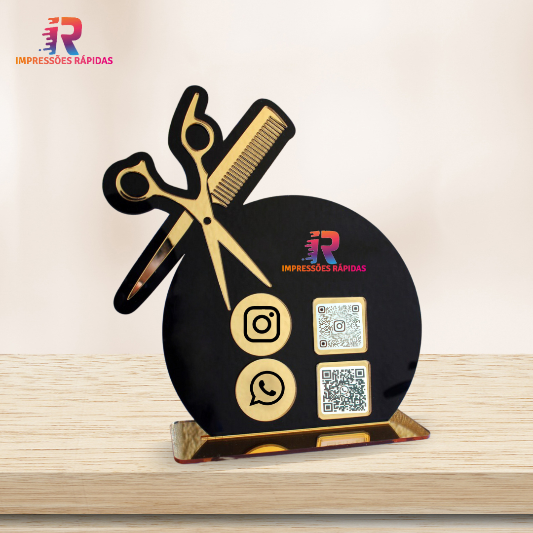 Social Media Signs with QR Code - Hairdresser