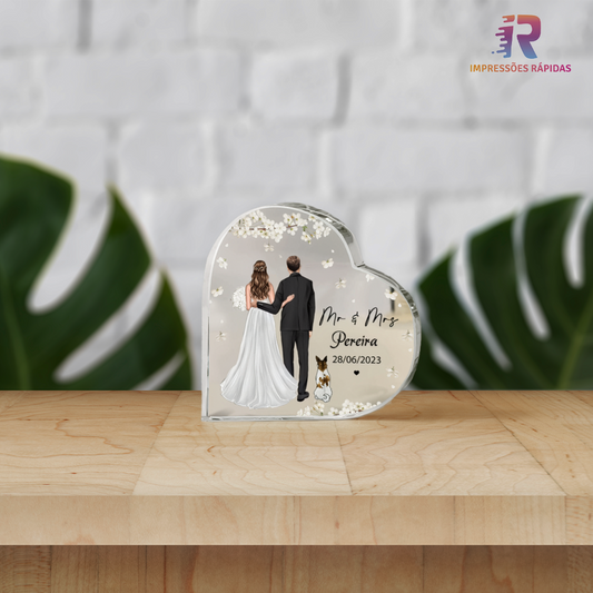 Moldura Acrílico Casamento Mr & Mrs - Personalizada 