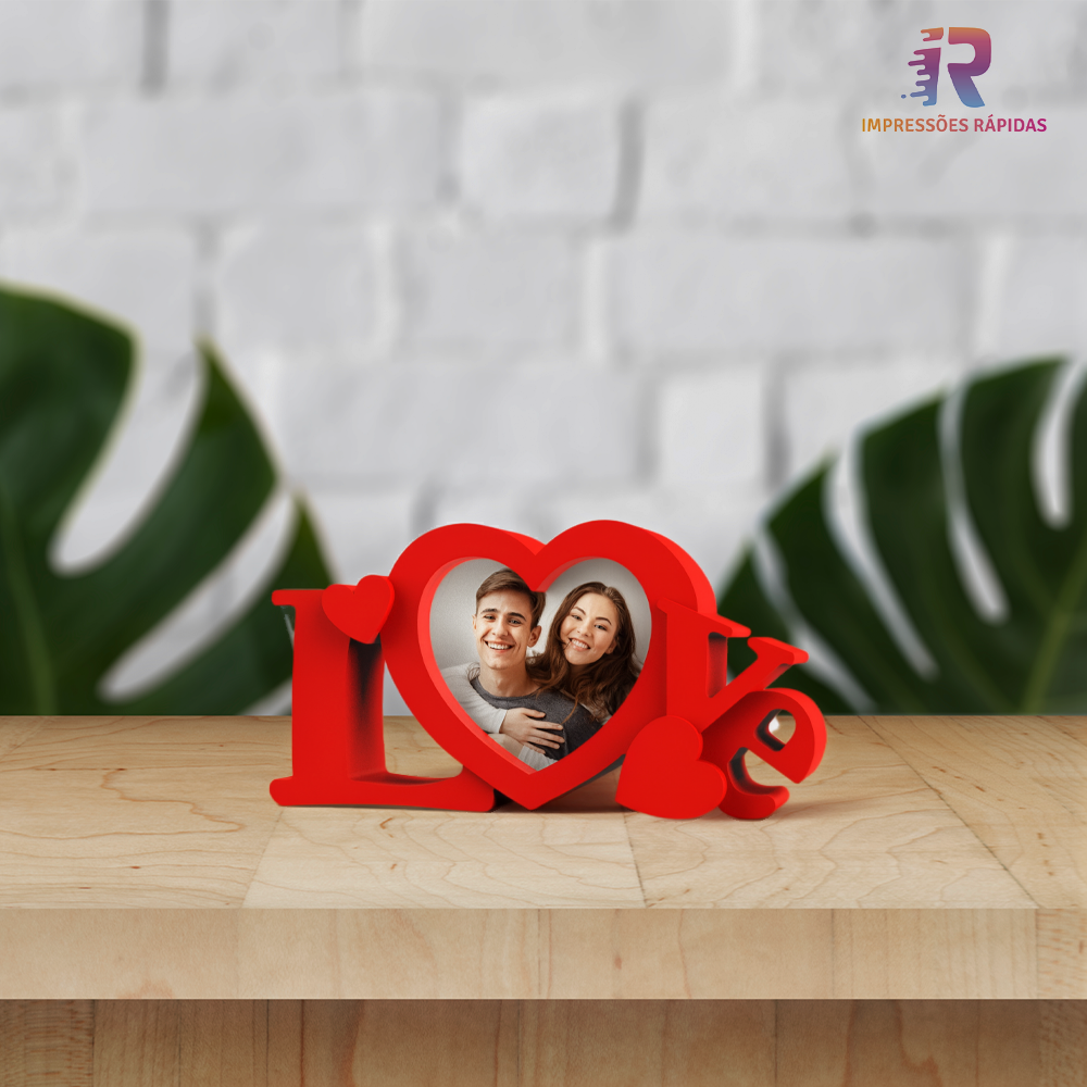 Moldura Love Impressao 3D Foto Personalizada Dia dos Namorados