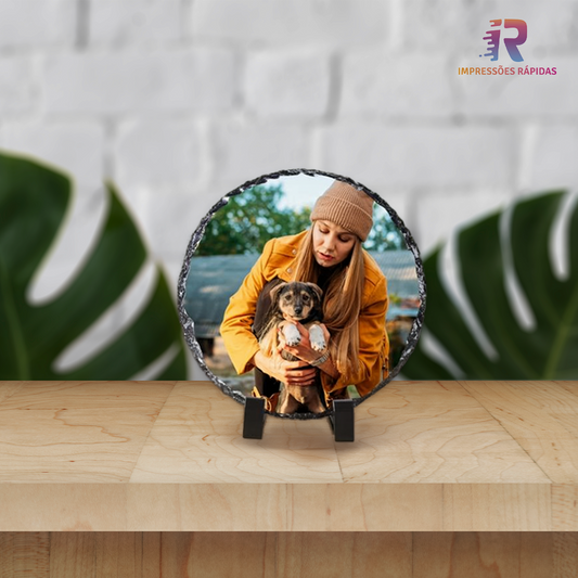 Moldura de xisto com foto personalizada