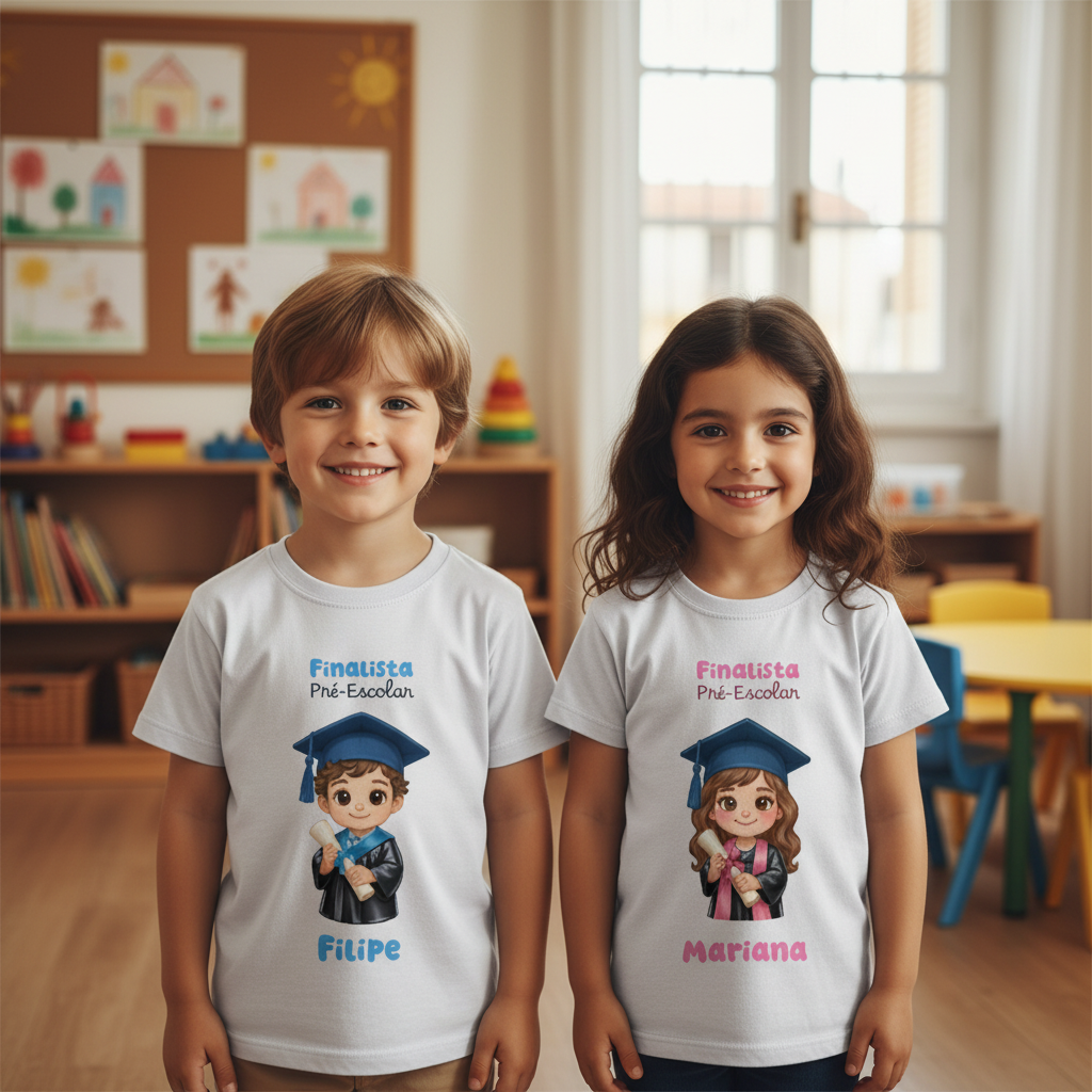 Camisolas Crianças Realistas Escola