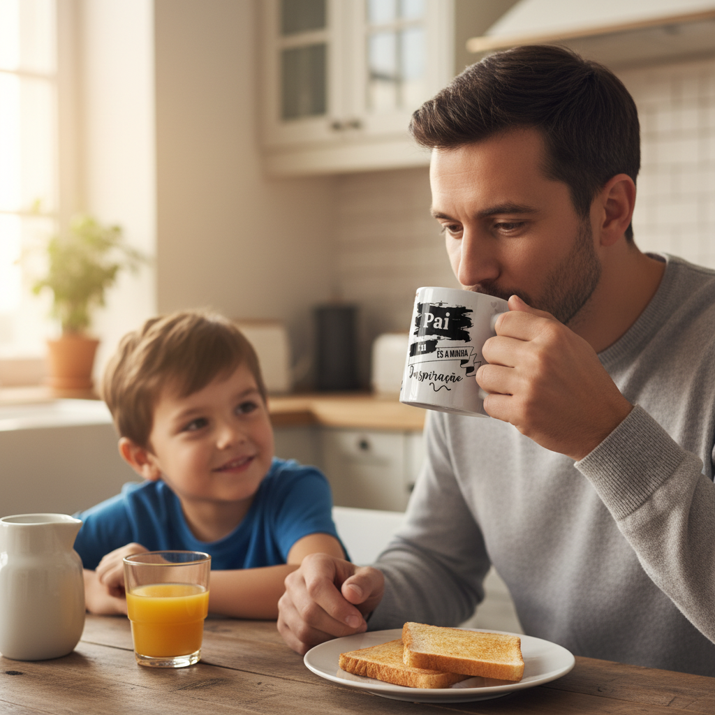 Caneca Dia do Pai - UGC Pequeno-Almoço Pai e Filho