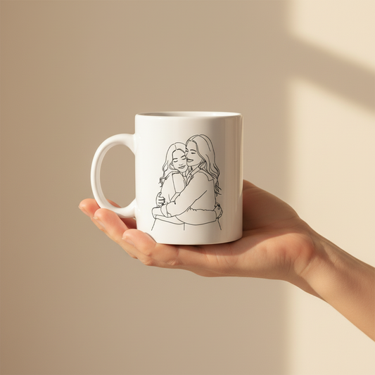 Caneca na mão - minimalista