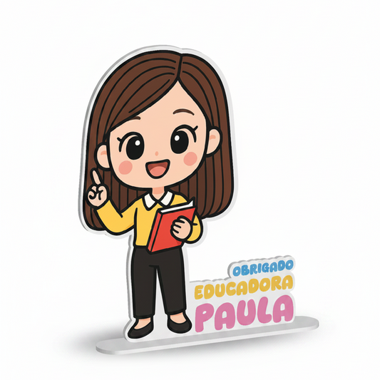 Packshot lembrança acrílico branco impressão UV educadora