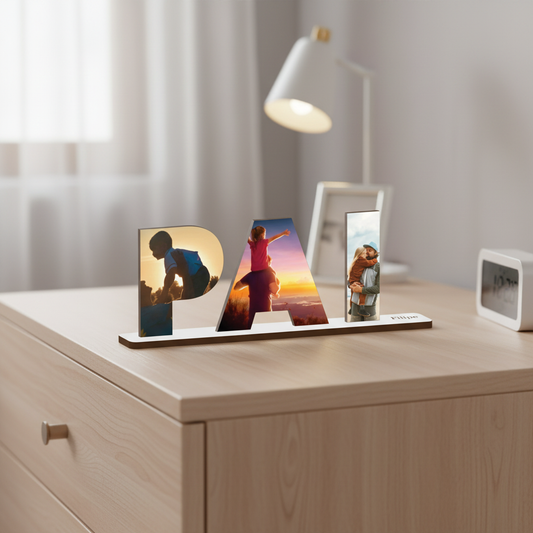 Imagem lifestyle da placa do Dia do Pai - produto em destaque