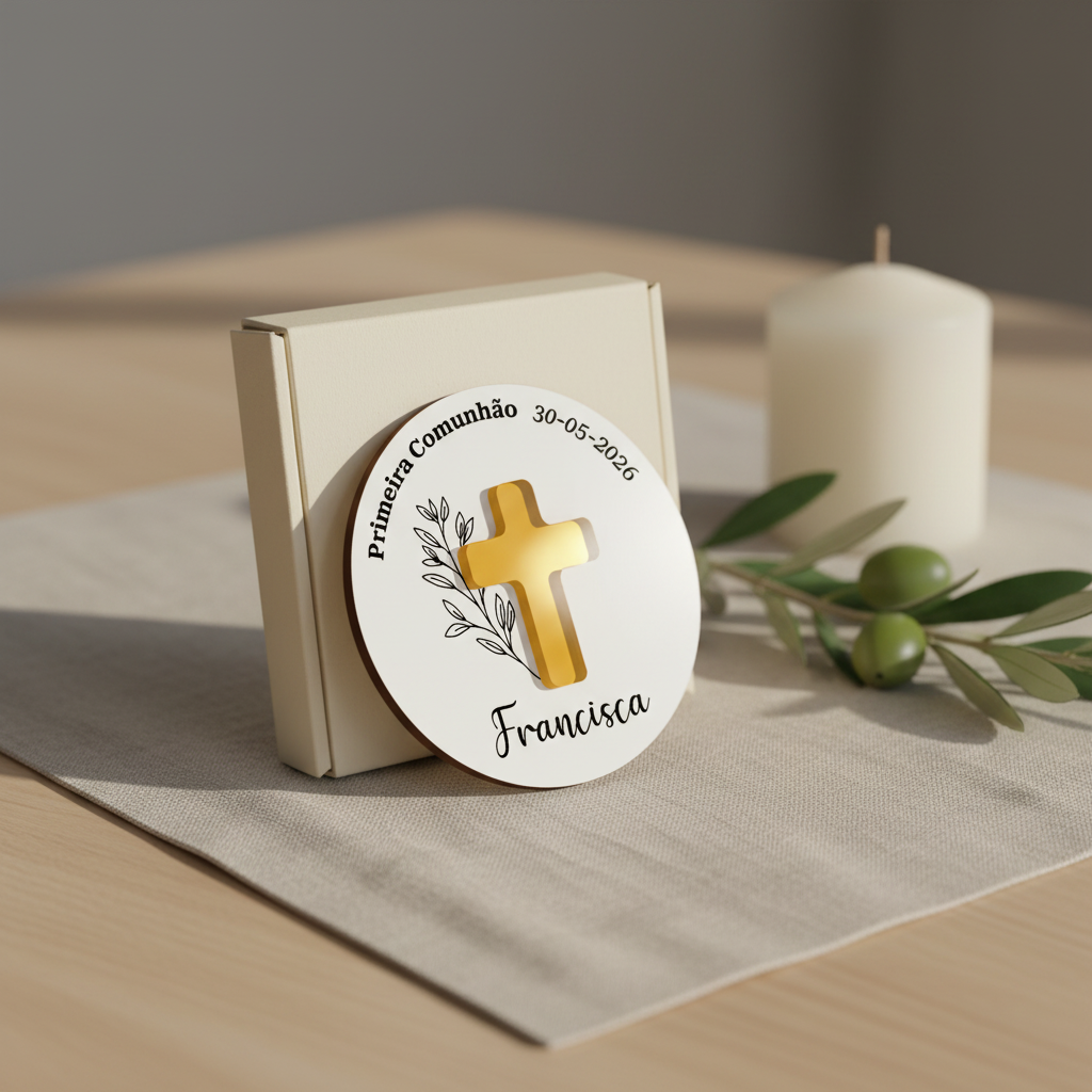 Imagem lifestyle - Lembrança Primeira Comunhão (5-7cm, encostada)