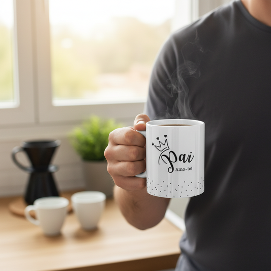 Imagem UGC caneca Dia do Pai mostrando lado Pai