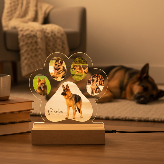 Lifestyle Placa LED Patinha - Acrílico Iluminado