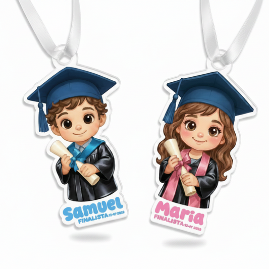 Medalhas Acrílico Branco UV - Samuel e Maria