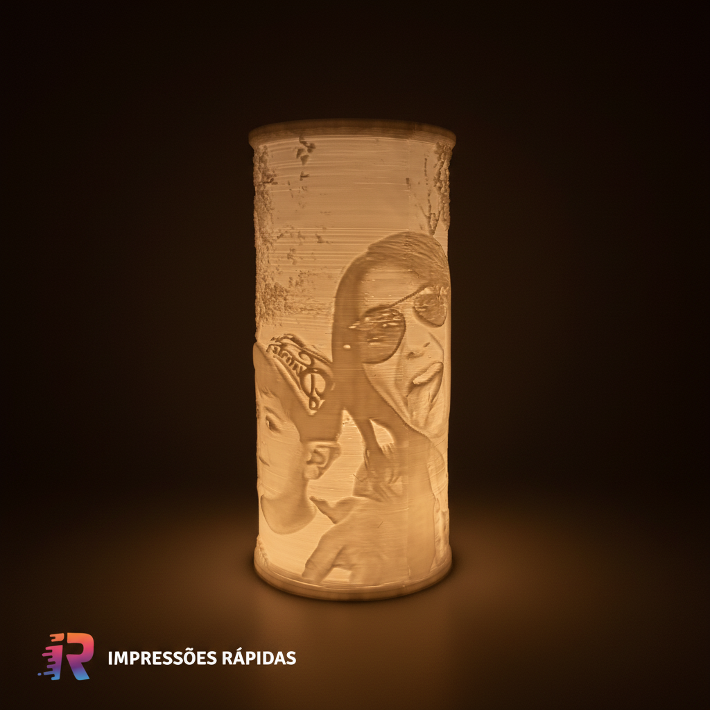 Packshot Candeeiro 3D Luminoso - Fundo Escuro Iluminado