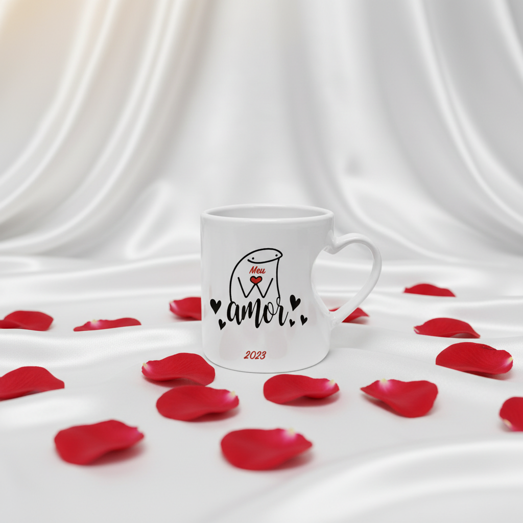 Packshot Caneca Amor - Seda Branca