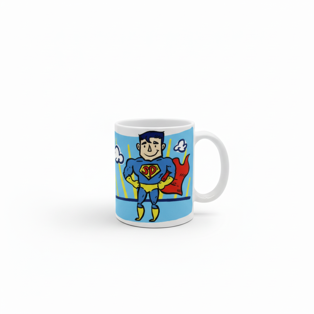 Packshot Caneca Super Pai - Lado Ilustração