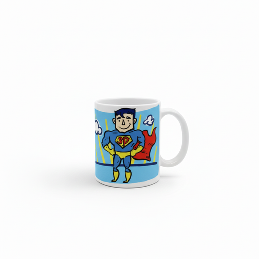 Packshot Caneca Super Pai - Lado Ilustração