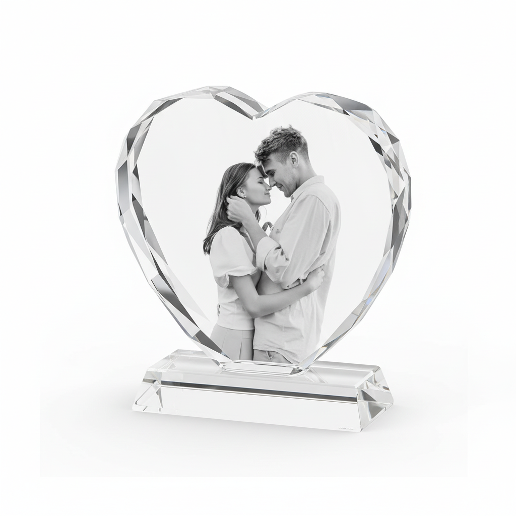 Packshot Moldura Acrílico Cristal Coração