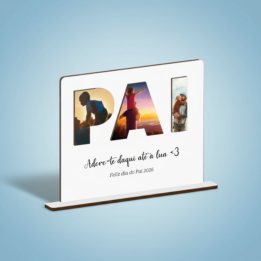 Packshot placa Dia do Pai personalizada