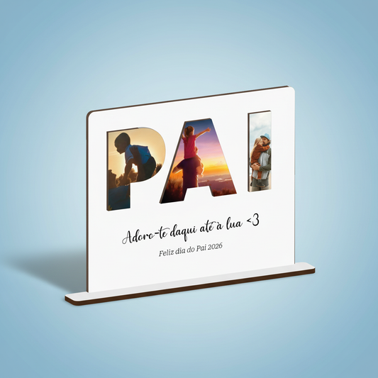 Packshot placa Dia do Pai personalizada