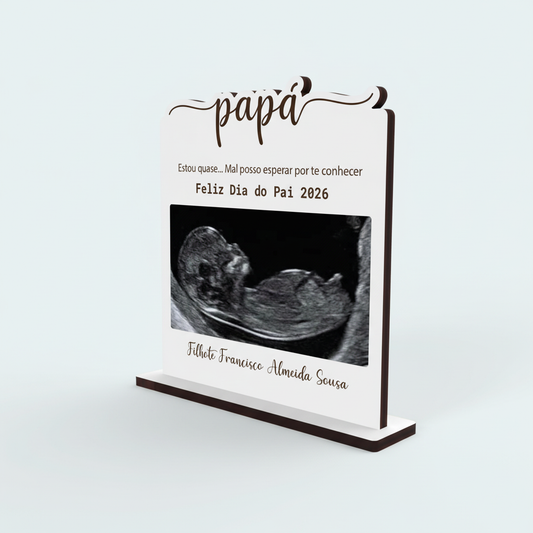 Packshot profissional da placa MDF personalizada Dia do Pai