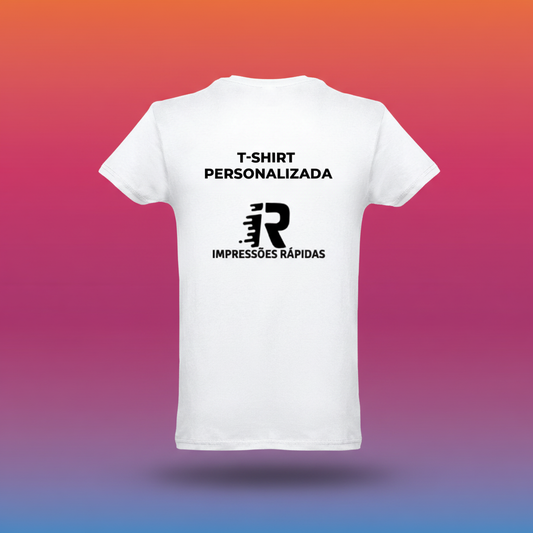Packshot profissional - vista traseira da t-shirt personalizada