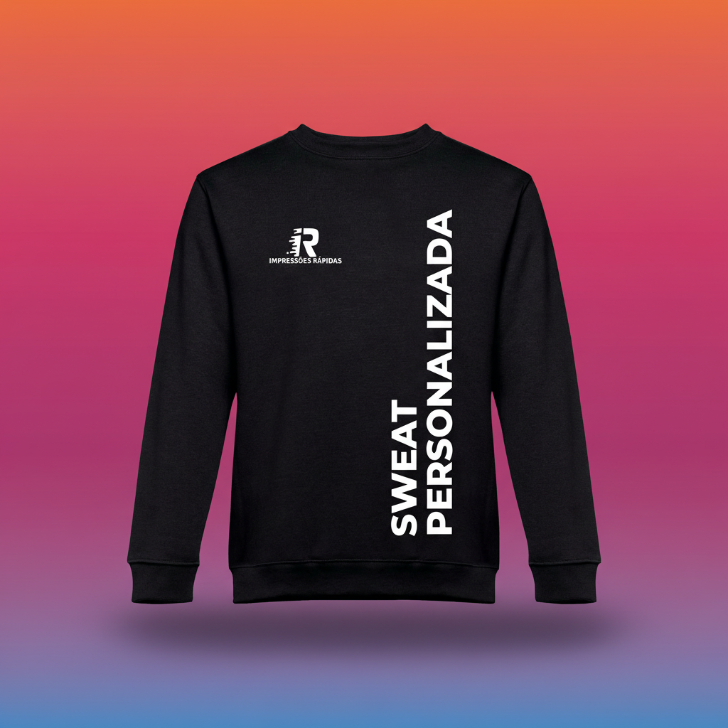 Packshot sweat personalizada com degradê