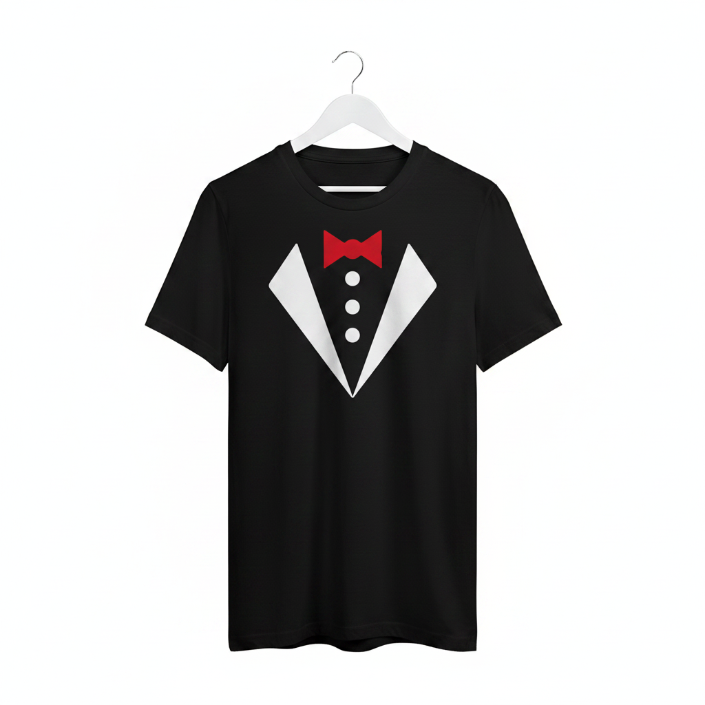 Packshot T-Shirt Tuxedo Preta