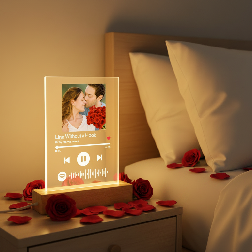Placa Spotify com Rosas