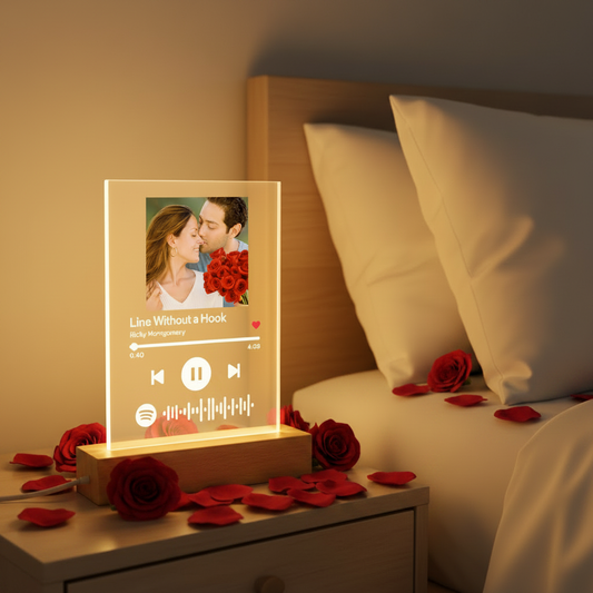 Placa Spotify com Rosas