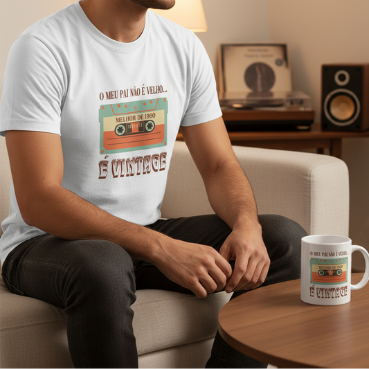 T-shirt e Caneca Vintage Dia do Pai - UGC Produto Focus