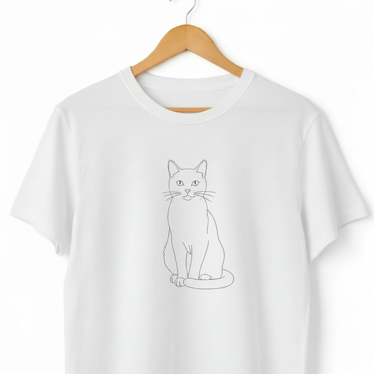 T-shirt Gato Traço Fino - Nova tentativa