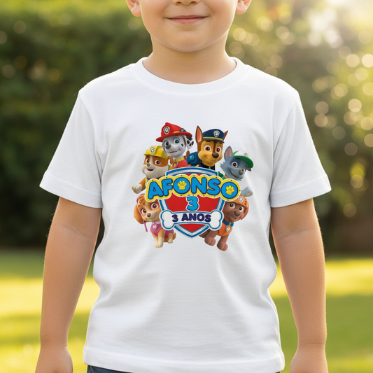 T-shirt Paw Patrol menino tronco jardim 1:1