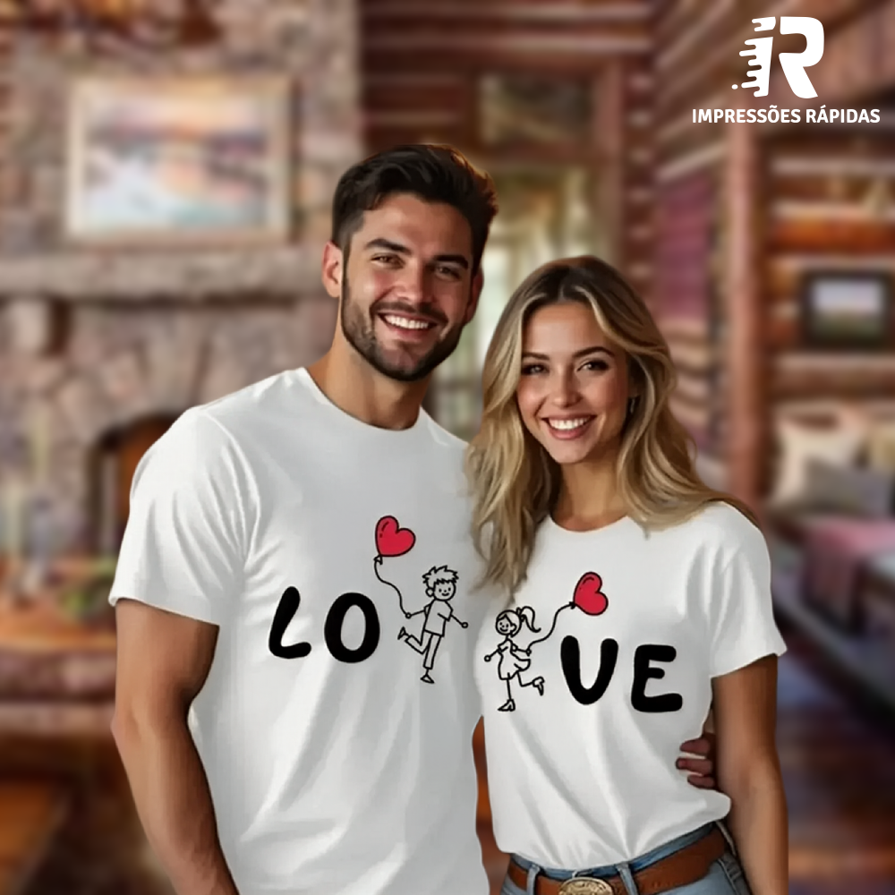 Conjunto de T-shirts dia dos Namorados - Love