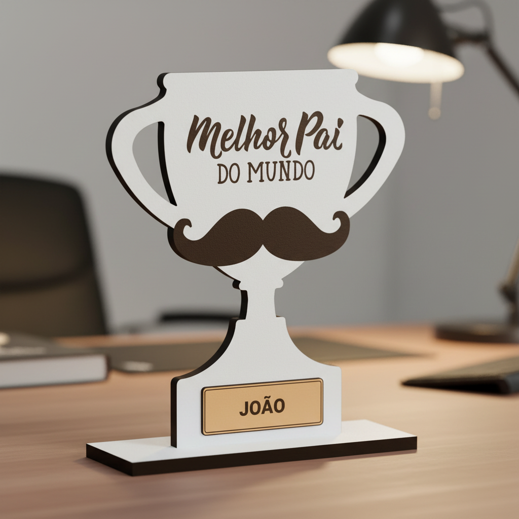 trofeu o melhor pai do mundo no escritorio
