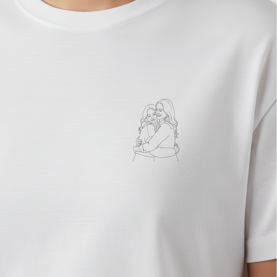 Zoom peito lado do coração