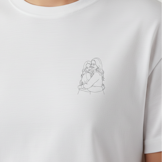 Zoom peito lado do coração