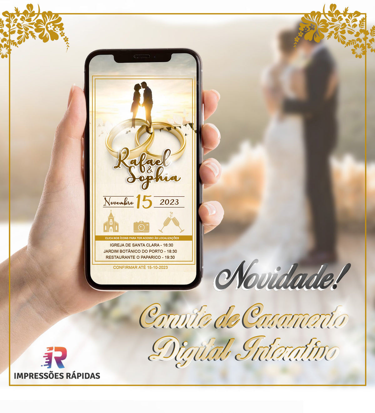 Convite de casamento digital interativo