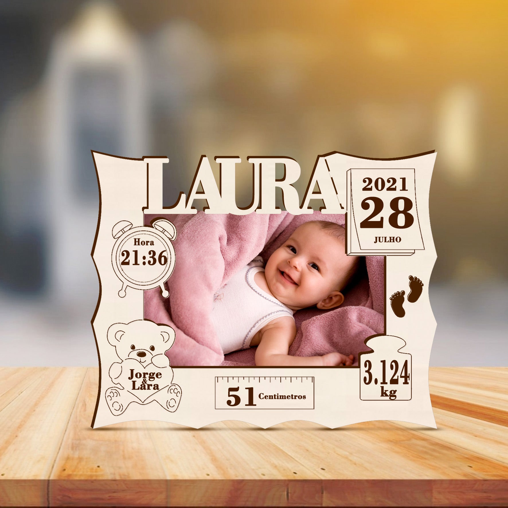 Moldura com Dados de Nascimento - Babe