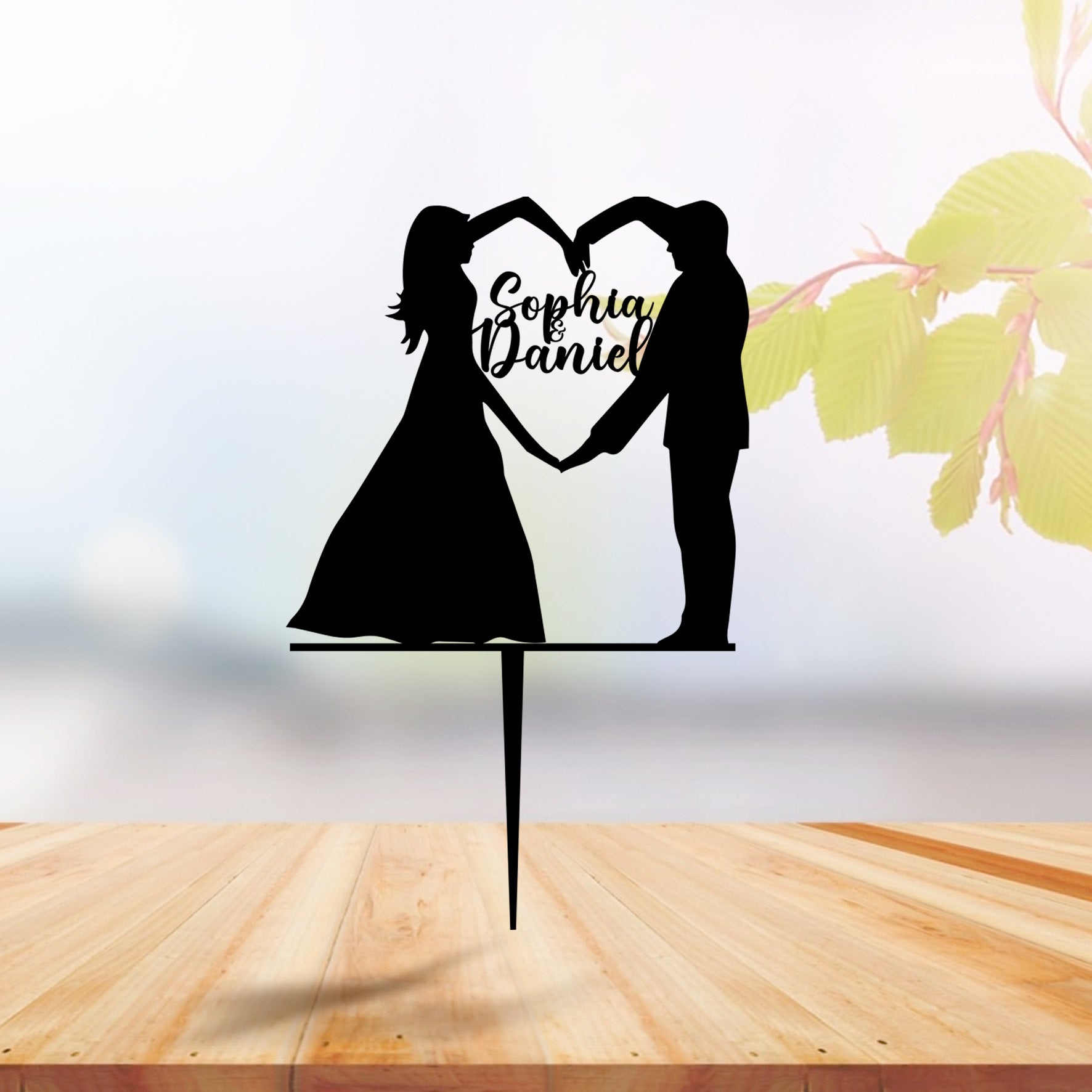 Topo de bolo - Casamento com nome dos noivos